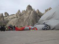 Heißluft kommt in den Ballon