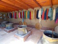 Beginn der Teppichherstellung..