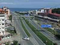 Blick von der Dachterrasse des Hotels