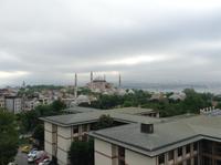 Blick von der Dachterasse zur Hagia Sophia