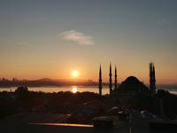 Morgendlicher Sonnenaufgang und Abschied von Istanbul, der Perle am Bosporus