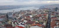 Blick von der Galerie des Galata Turms auf den Bosporus und den asiatischen Teil Istanbuls