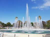 Die Fontäne im Park zwischen Hagia Sophia und Blauer Moschee - Istanbul, Türkei