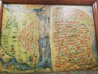 Die Karte in der Lobby des Antik Hotels - Istanbul, Türkei