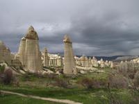 Blick auf die Feenkamine im Liebestal