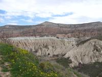 Blick auf die Felsen rund ums Rote Tal