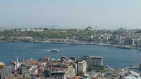 Blick vom Galataturm auf Goldenes Horn, Topkapi, Hagia Sophia, Blaue Moschee