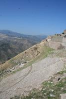 sehr steile Theatertribüne in Pergamon
