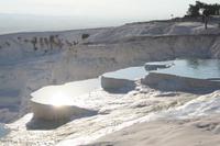 auf den Kalksinterterrassen in Pamukkale