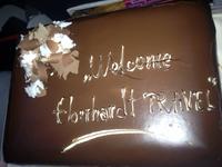 Eine schokoladige Begrüßung von Turkish Airlines für unsere Gruppe im Flugzeug.