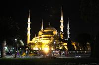 Blick auf die Blaue Moschee am Abend