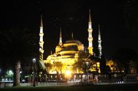 Blick auf die Blaue Moschee am Abend