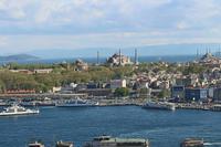 Blick vom Galata-Turm auf die Hagia Sophia und die Blaue Moschee