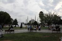 Blick auf die Blaue Moschee oder Sultan Ahmet Moschee 