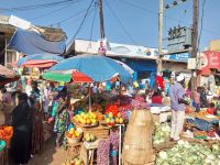 Markt entlang der Strecke, Kampala, Uganda