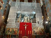 Krakau. Marienkirche. Hauptaltar (in Restauration). 