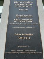 Krakau. Gedenktafel für Oskar Schindler.