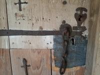 Drohowitsch. Holzkirche. Türschloss.