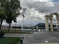 Minsk. Haupteingang zum Stadion.