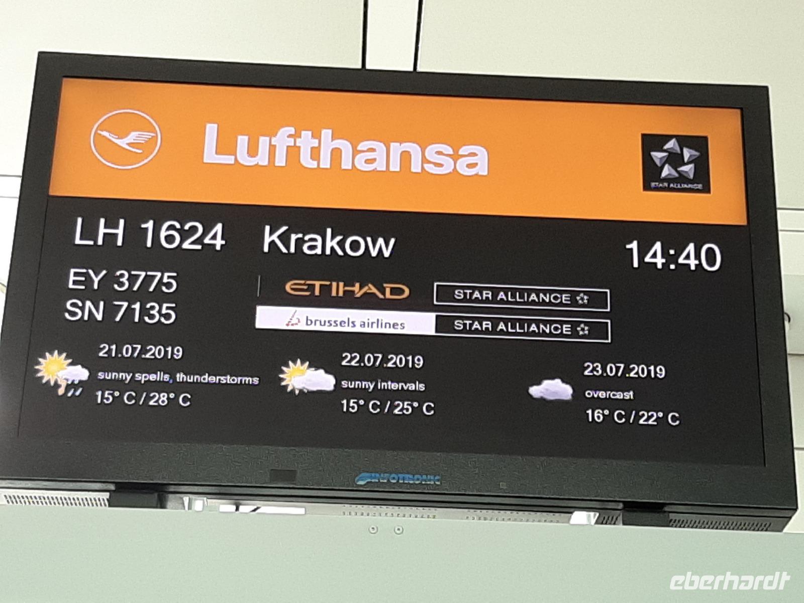 Flug nach Krakau.