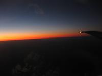 Sonnenaufgang auf dem Flug nach Frankfurt