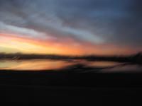 Sonnenaufgang auf der Fahrt zur Fähre nach San Francisco