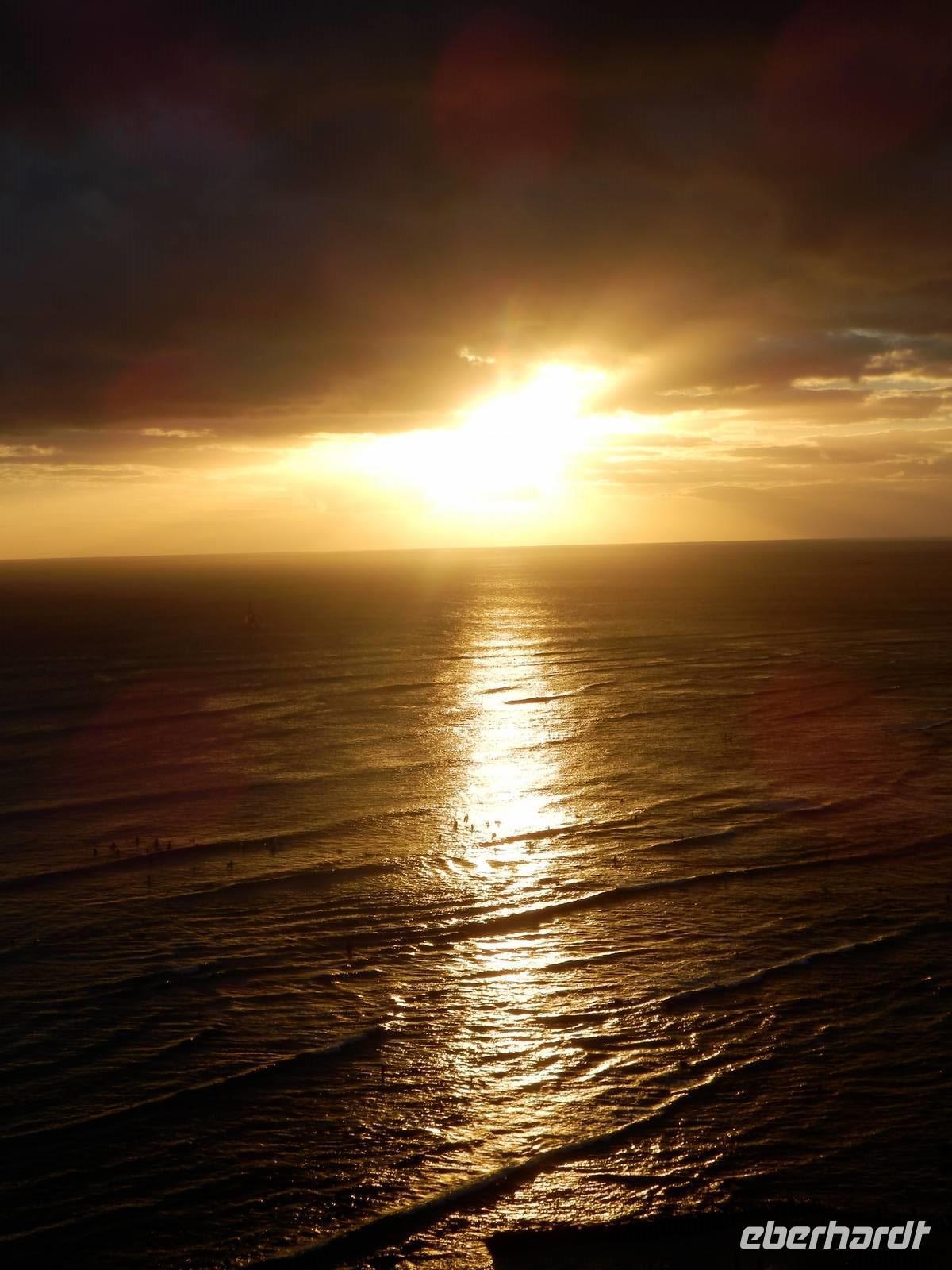 Sonnenuntergang auf Oahu