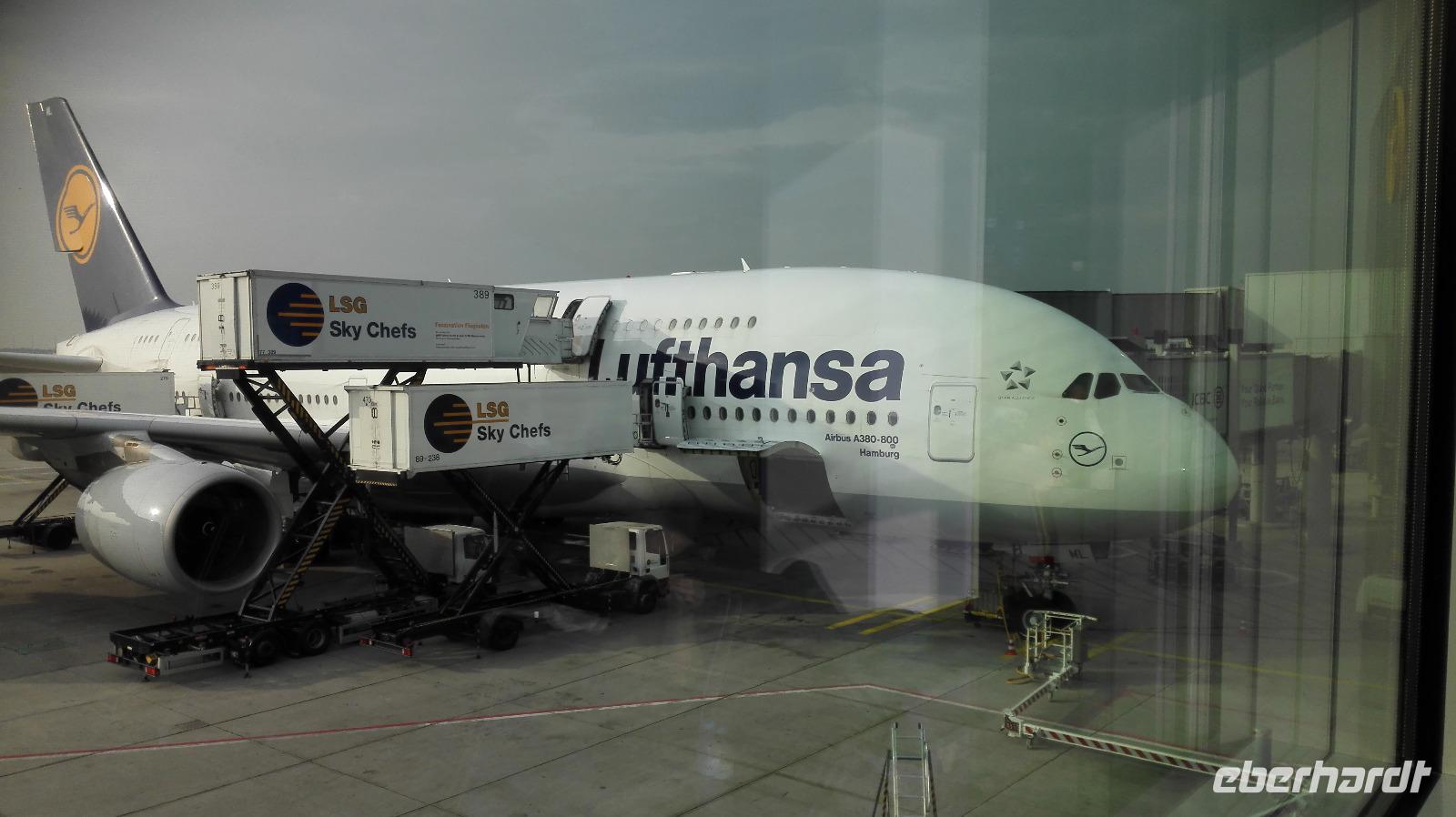 Abflug mit dem A380 nach New York