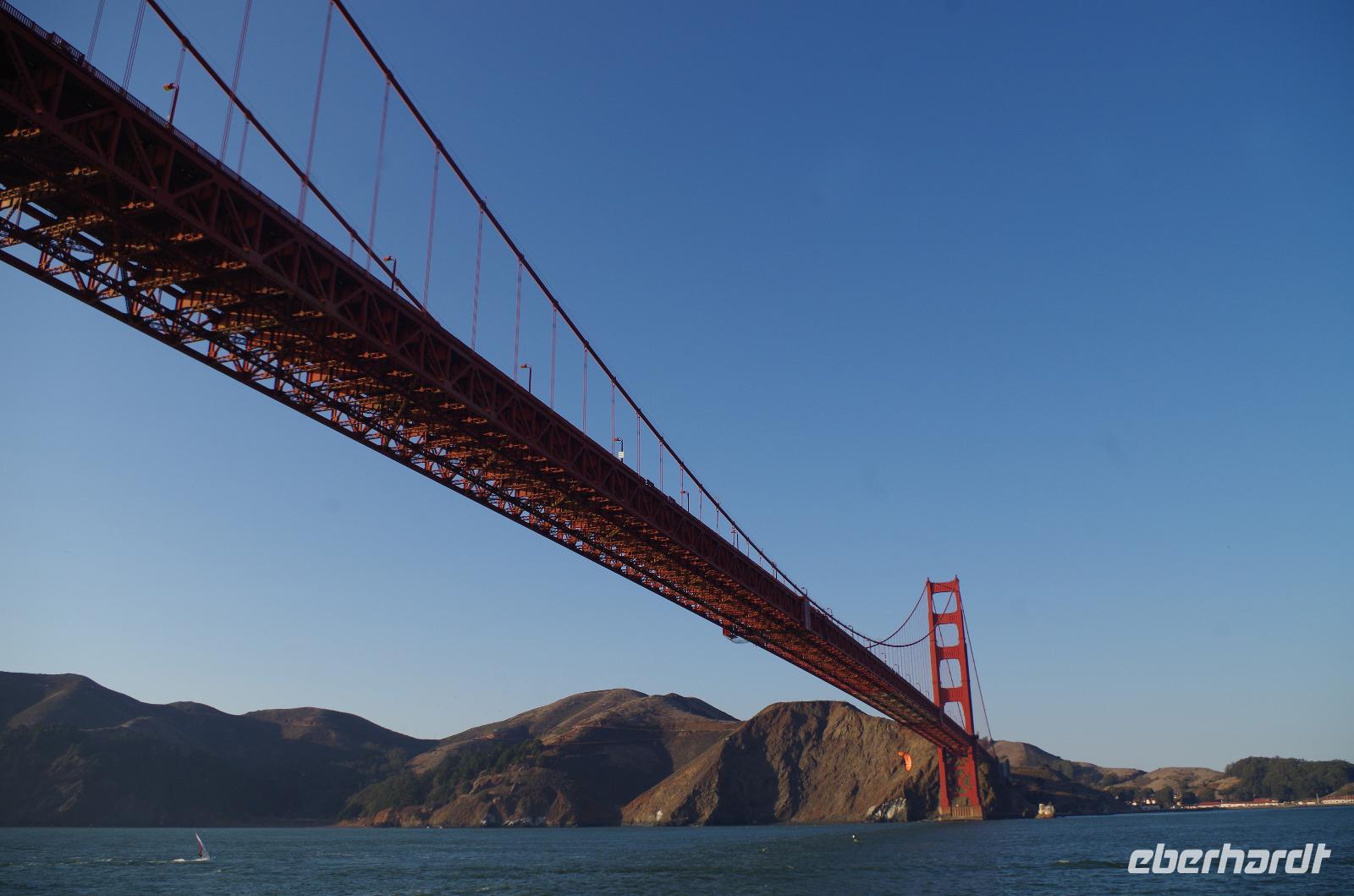 Bootsfahrt unter der Golden Gate Bridge und an Alcatraz vorbei