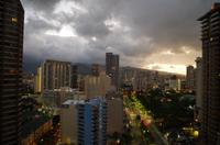 Blick vom Hotel auf Honolulu