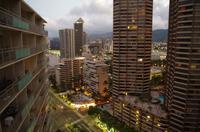 Blick vom Hotel auf Honolulu