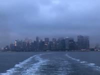 Blick auf die Skyline von der Staten Island Ferry