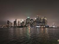 Blick auf die Skyline von der Staten Island Ferry