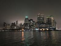 Blick auf die Skyline von der Staten Island Ferry