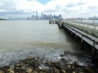 Blick auf die Skyline von Liberty Island