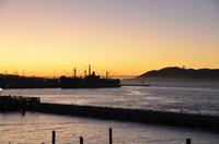 Sonnenuntergang am Pier 39 mit Blick auf die Golden Gate Bridge