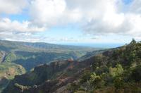 Blick vom Waimea Canyon bis zum Meer