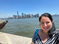 Blick von Ellis Island auf Manhattan