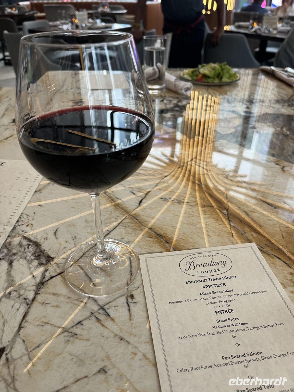 Abendessen im Hotelrestaurant Marriott Marquis