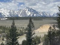 Teton Nationalpark - Fotostopp mit Blick auf die Berge