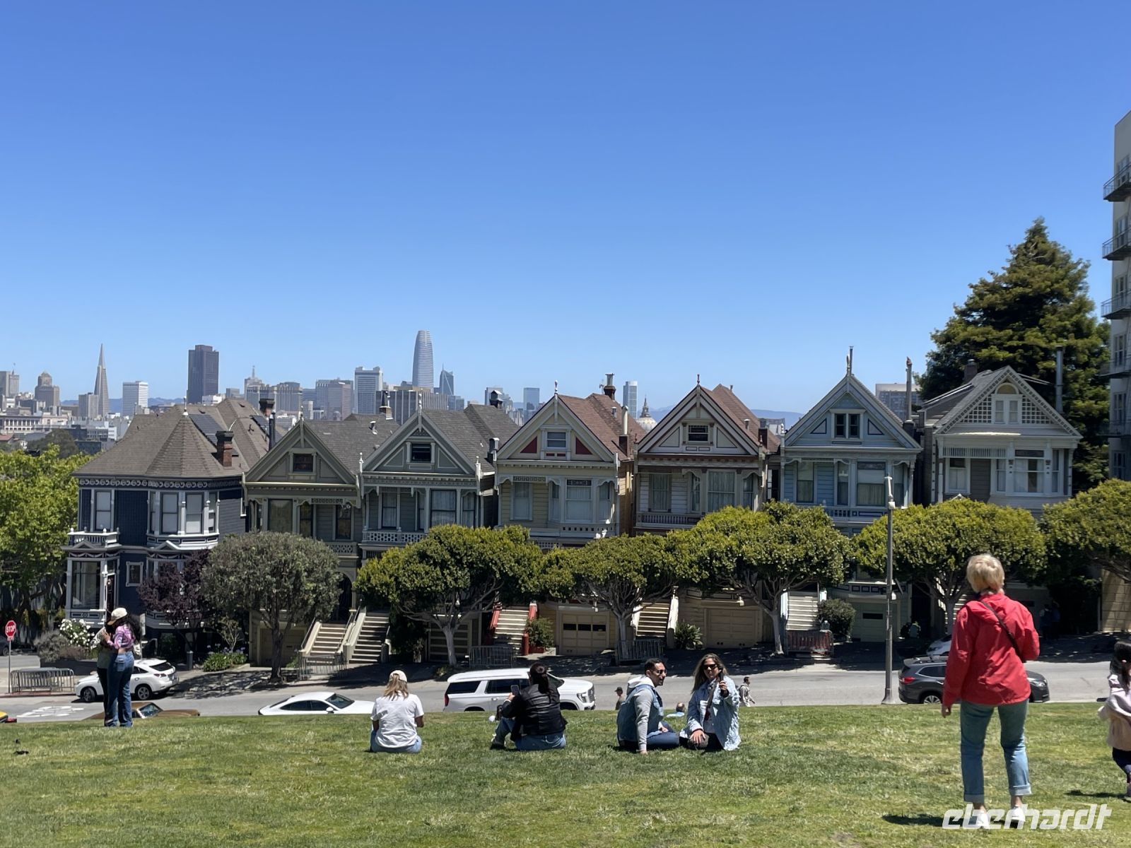 San Francisco - Alamo Square - die berühmten Häuser Painted Ladies