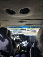 Auf dem Weg mit dem Minivan zum Hotel in Santa Monica