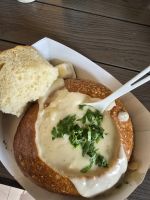 Lokale Spezialität: Clam Chowder (Muschelsuppe)