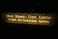 Big Island, Kona, 27.10.12, ca. 21:30 Uhr - Evakuierung ins Civic Center 