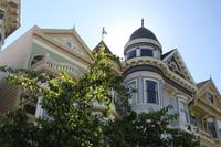 Holzhäuser Painted Ladies am Alamo Square in San Francisco