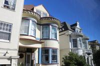 Holzhäuser Painted Ladies am Alamo Square in San Francisco