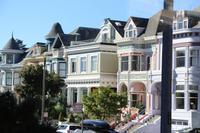 Holzhäuser Painted Ladies am Alamo Square in San Francisco