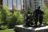 Im Park des Mormonentempels in Salt Lake City