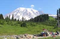 Blick auf Mount Rainier vom Besucherzentrum