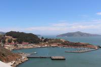 Blick auf San Francisco von der Golden Gate Bridge